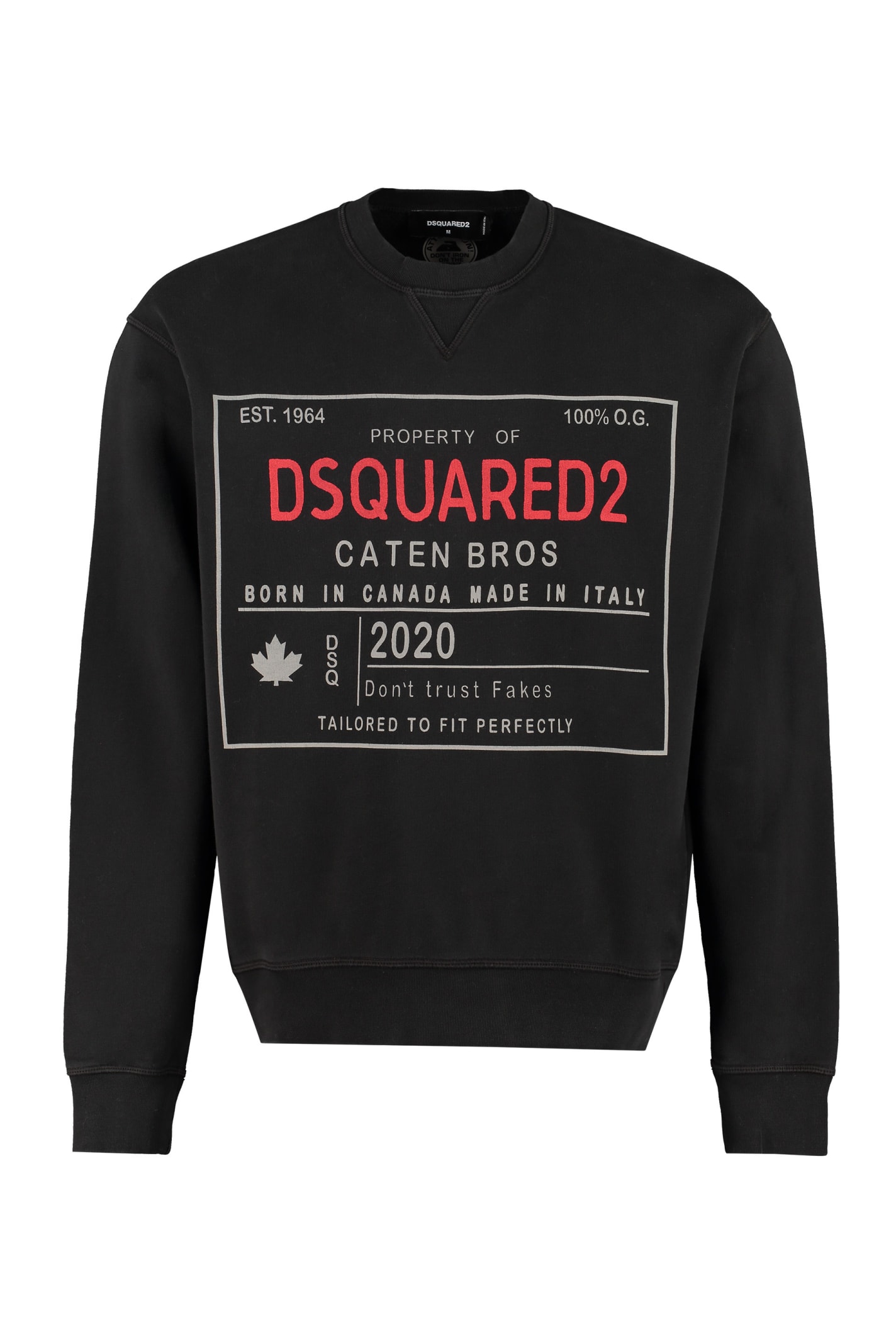 Dsquared2 Printed Cotton Crew-neck Sweatshirt