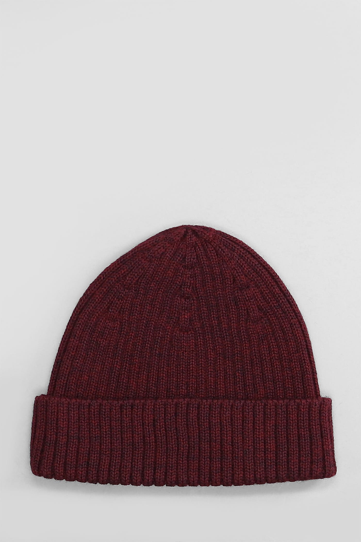 Shop Maison Kitsuné Hats In Bordeaux Wool