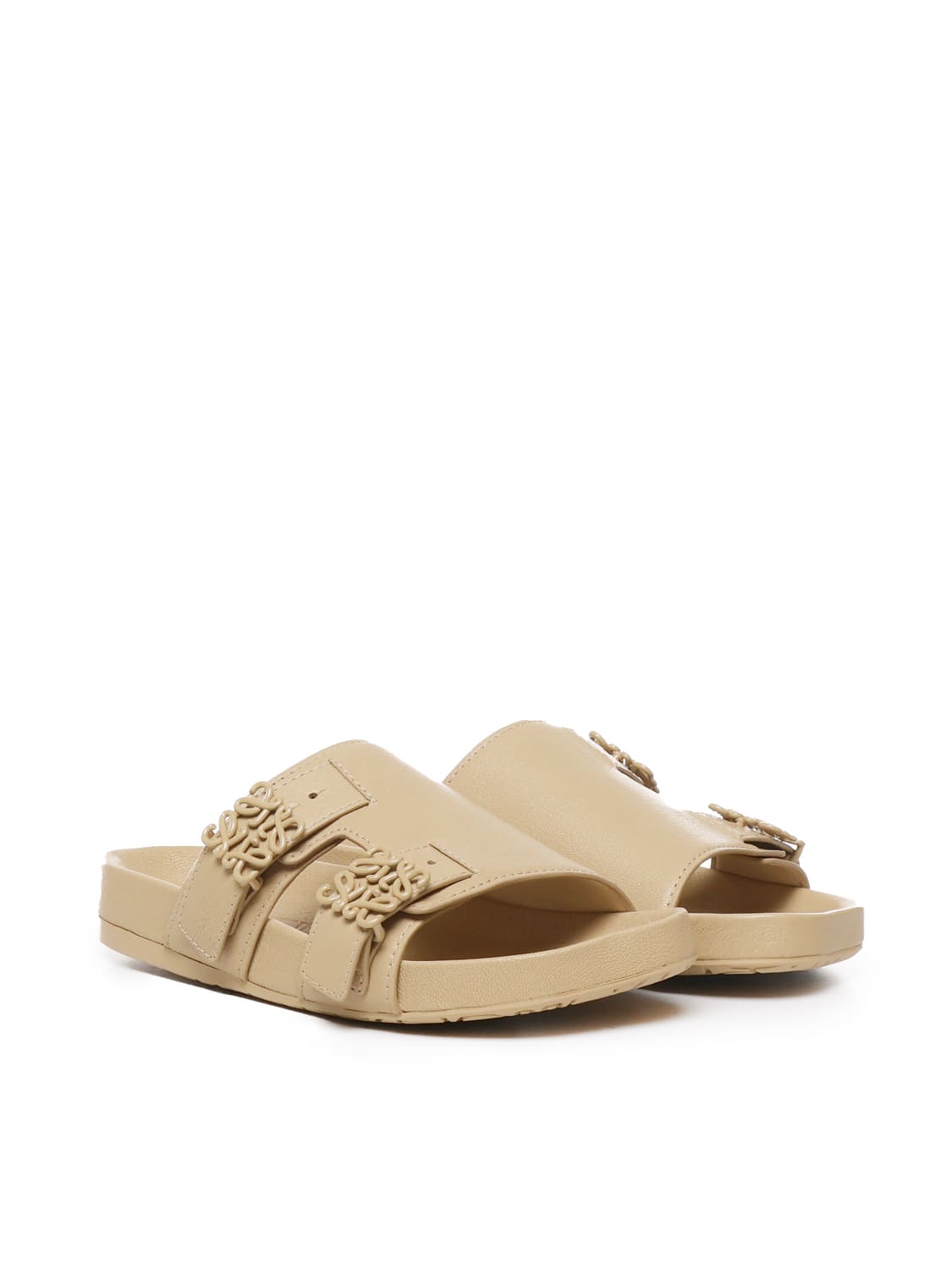 Shop Loewe Goat Leather Slide Sandal In Medium Concealer