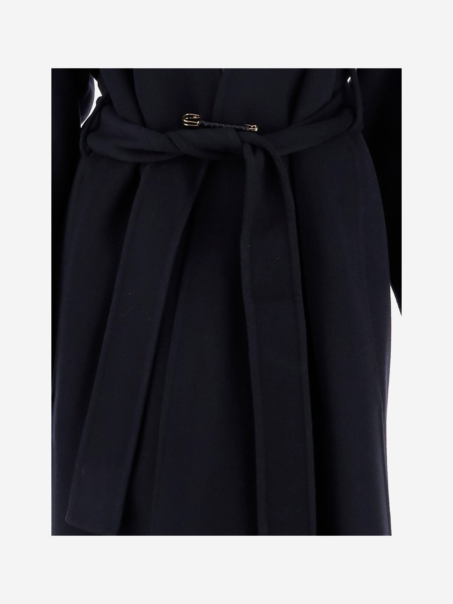 Carven Wool And Cashmere Wrap Coat In Blue