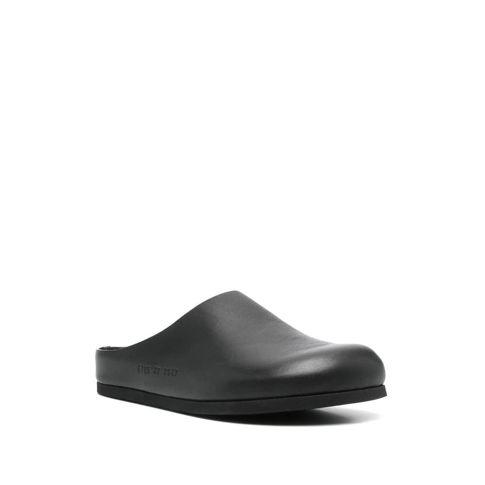 Common Projects Black Leather Slip-on Loafers In Black