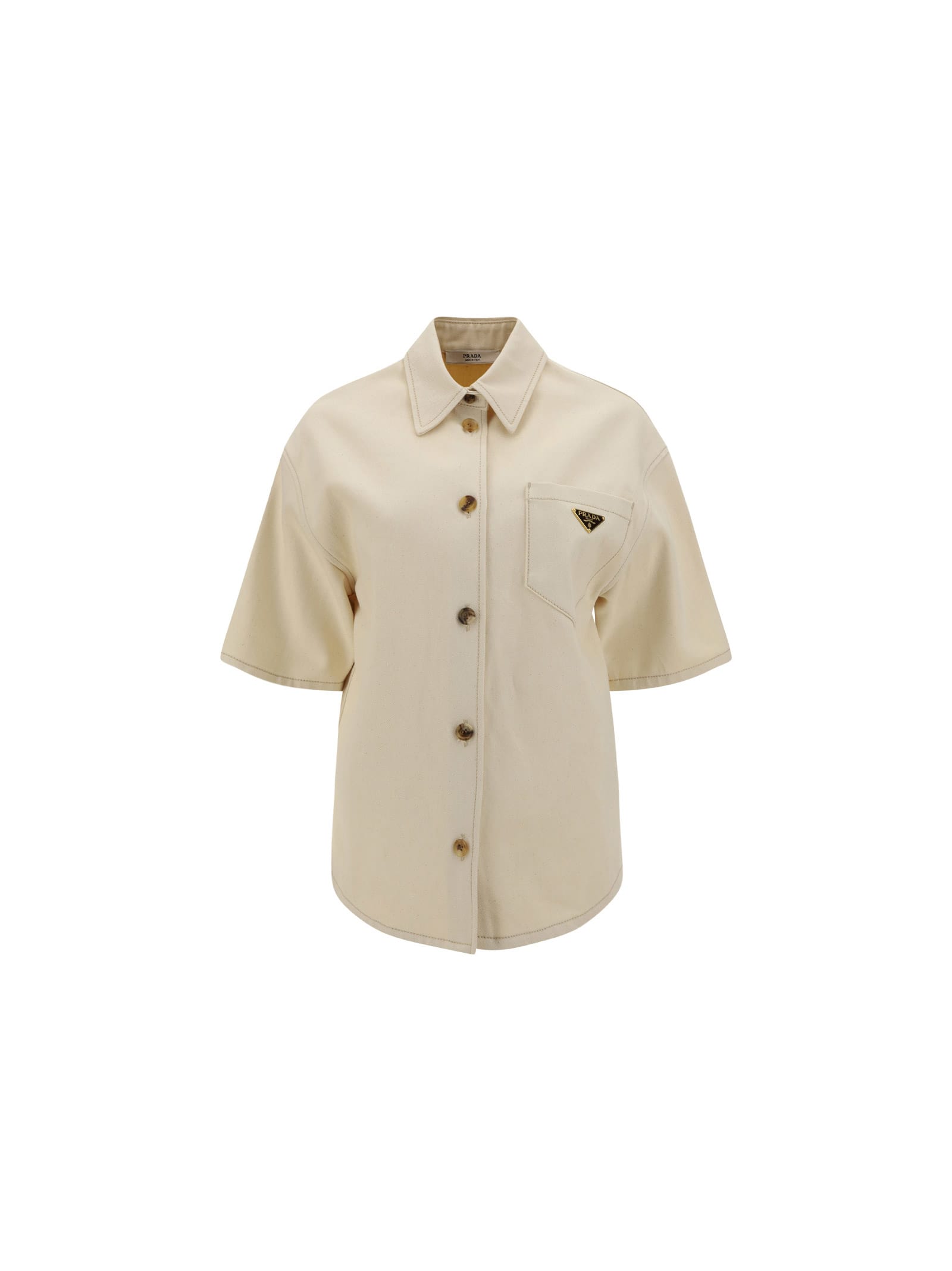 Prada Denim Shirt In Natural