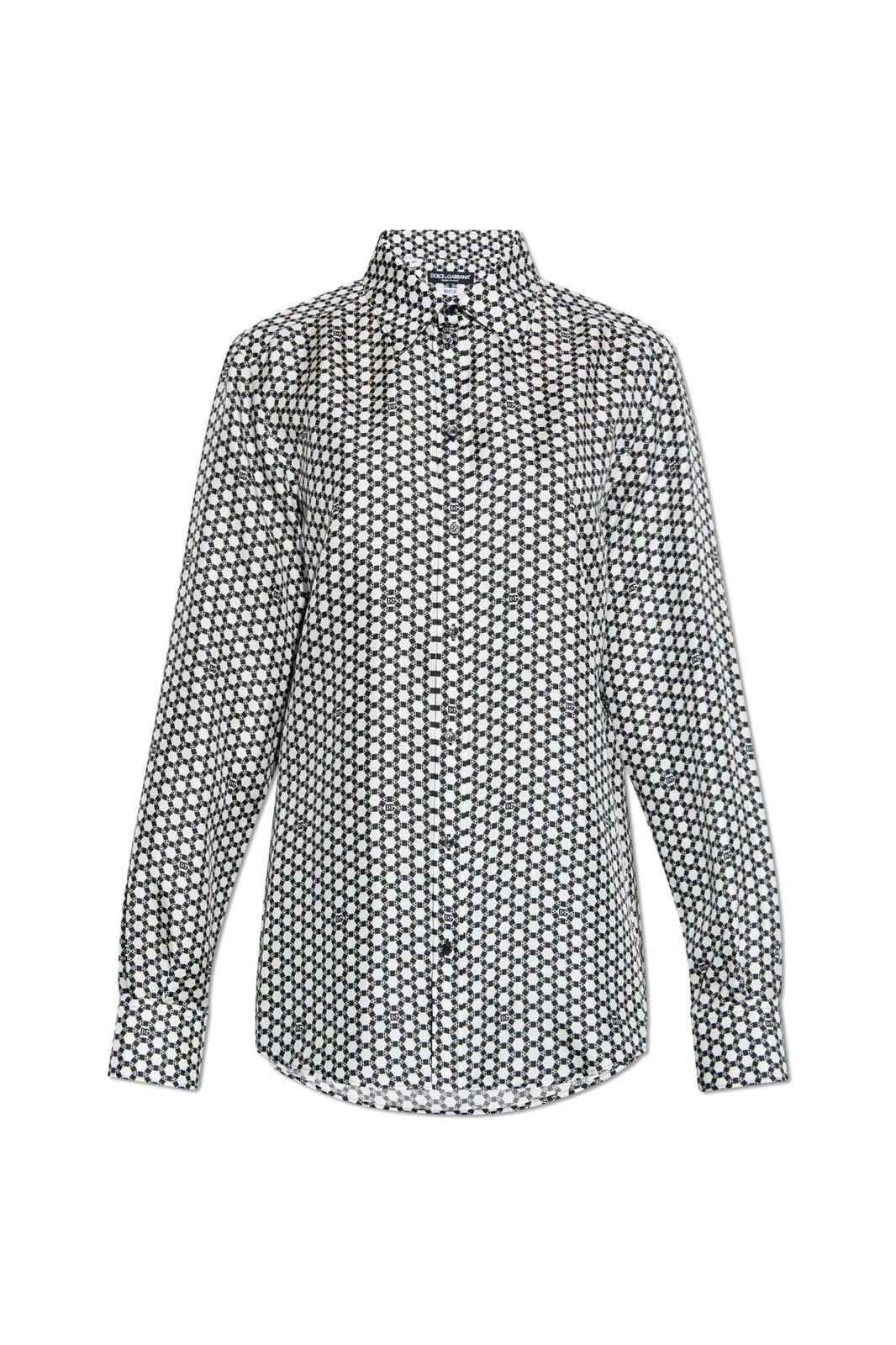 Shop Dolce & Gabbana Dg Printed Martini-fit Shirt In Black