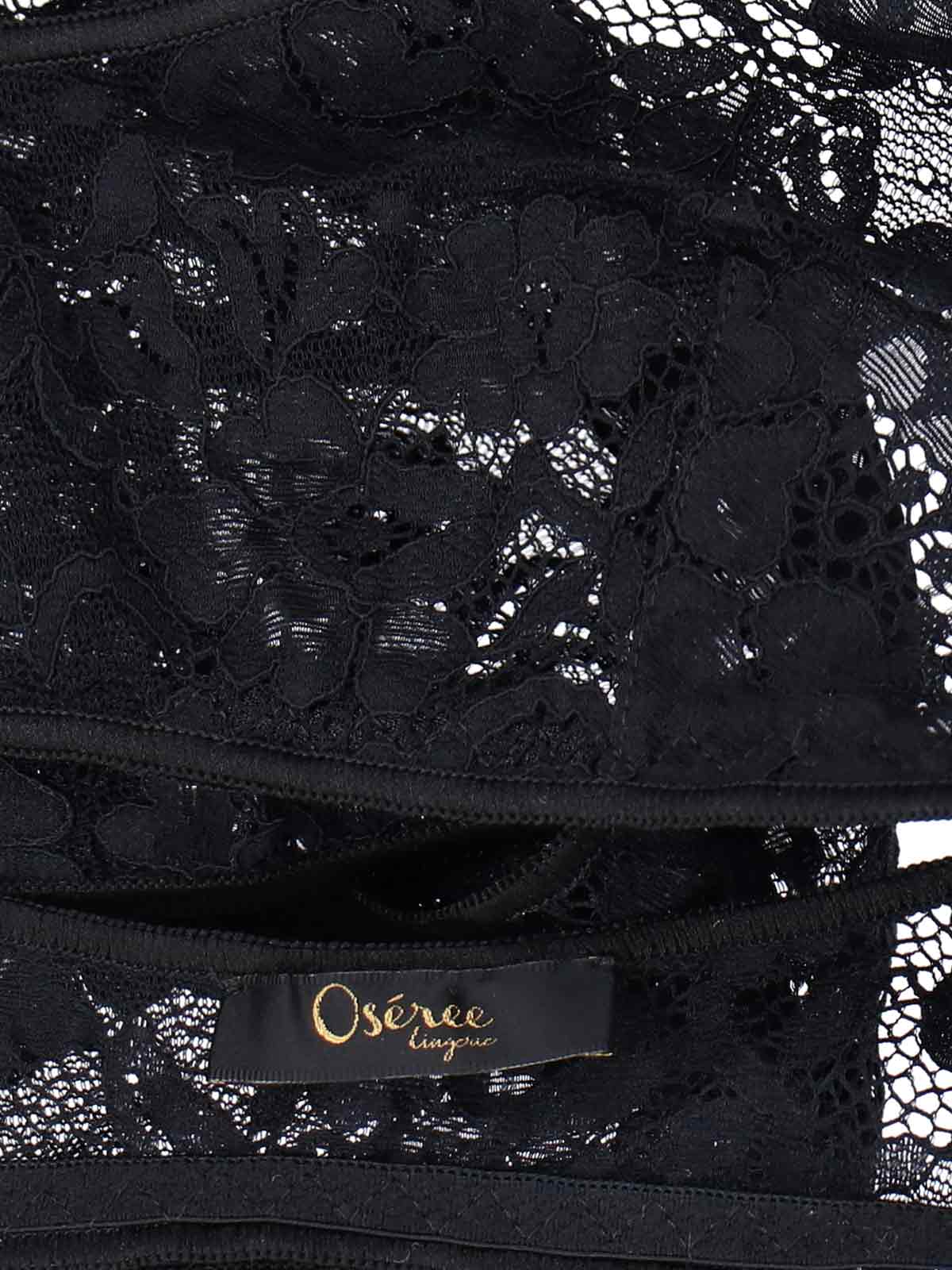 Shop Oseree O-lover Lace Sporty Bra In Black