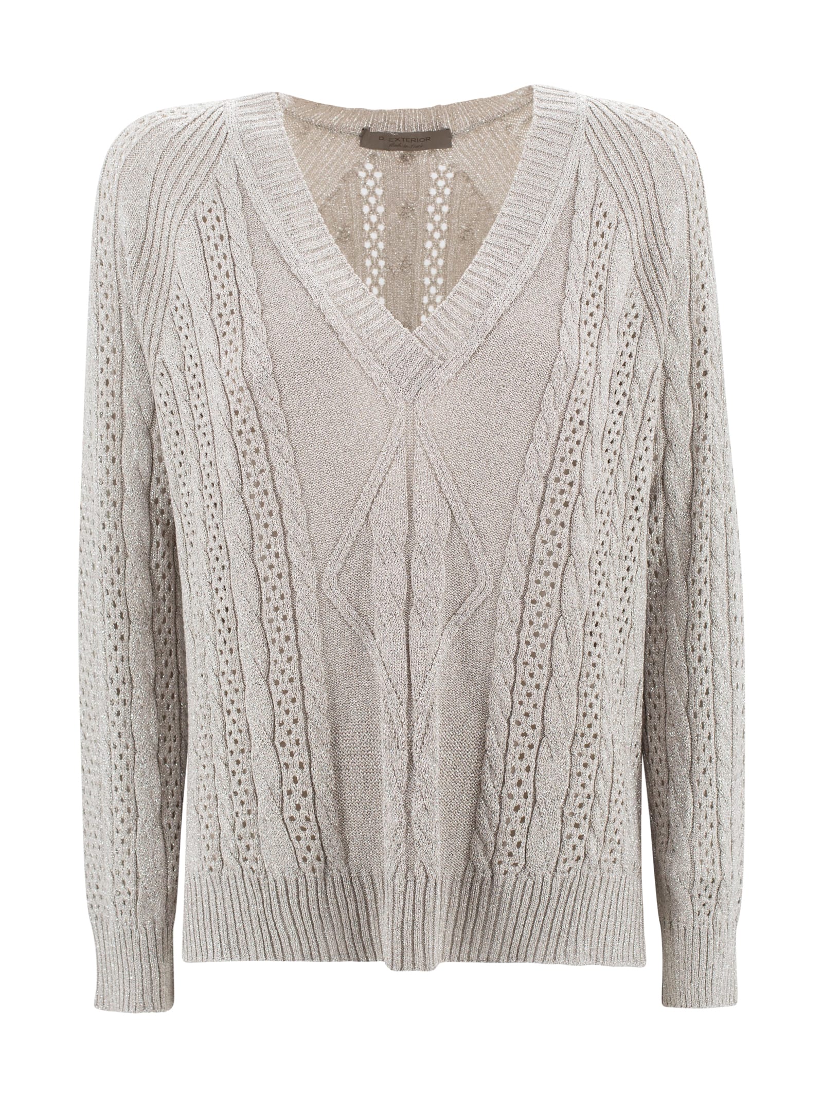 D. Exterior Braided Viscose Sweater