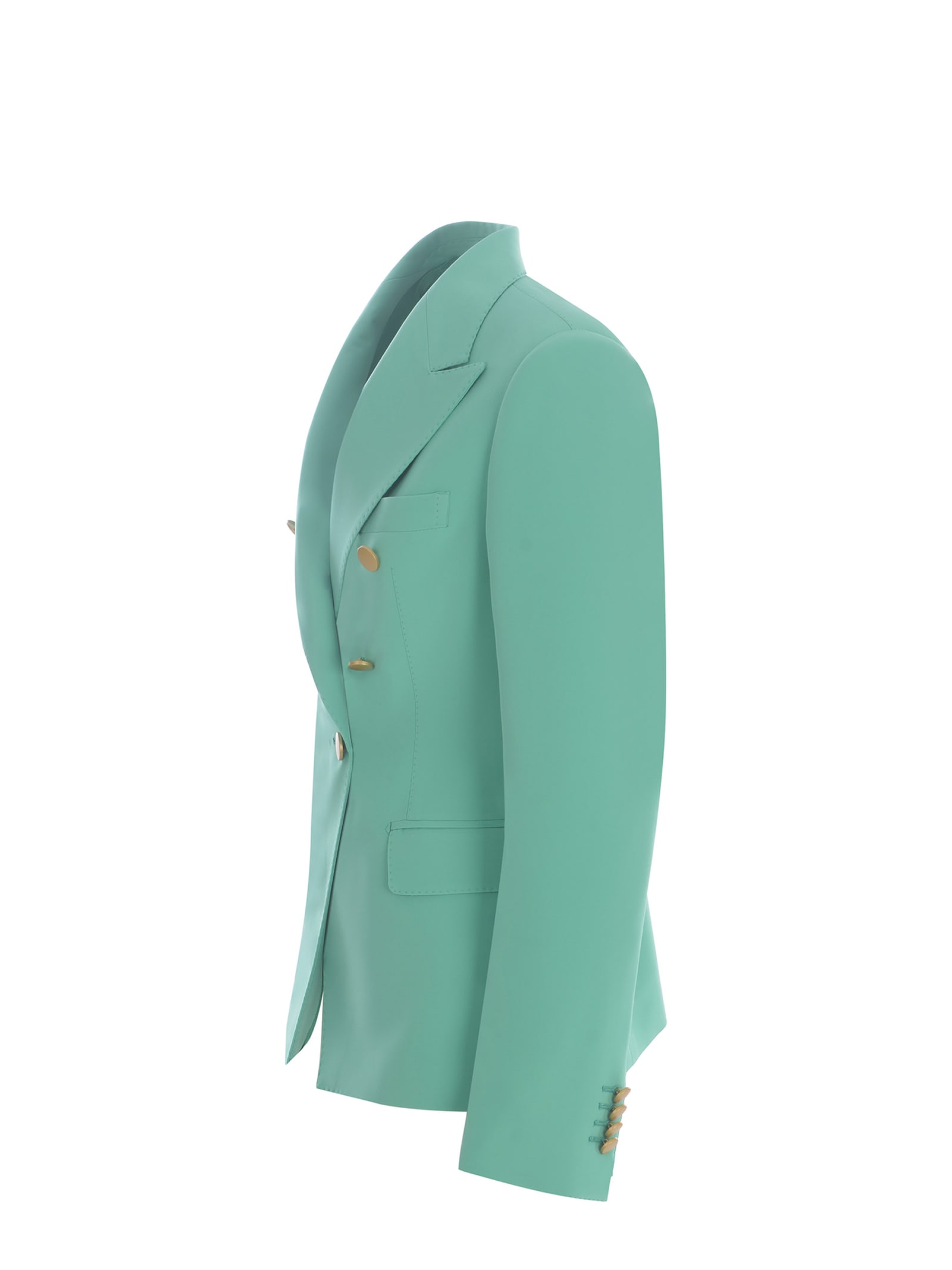 Shop Tagliatore Double-breasted Jacket  J-alycia Made Of Cady In Verde Acqua