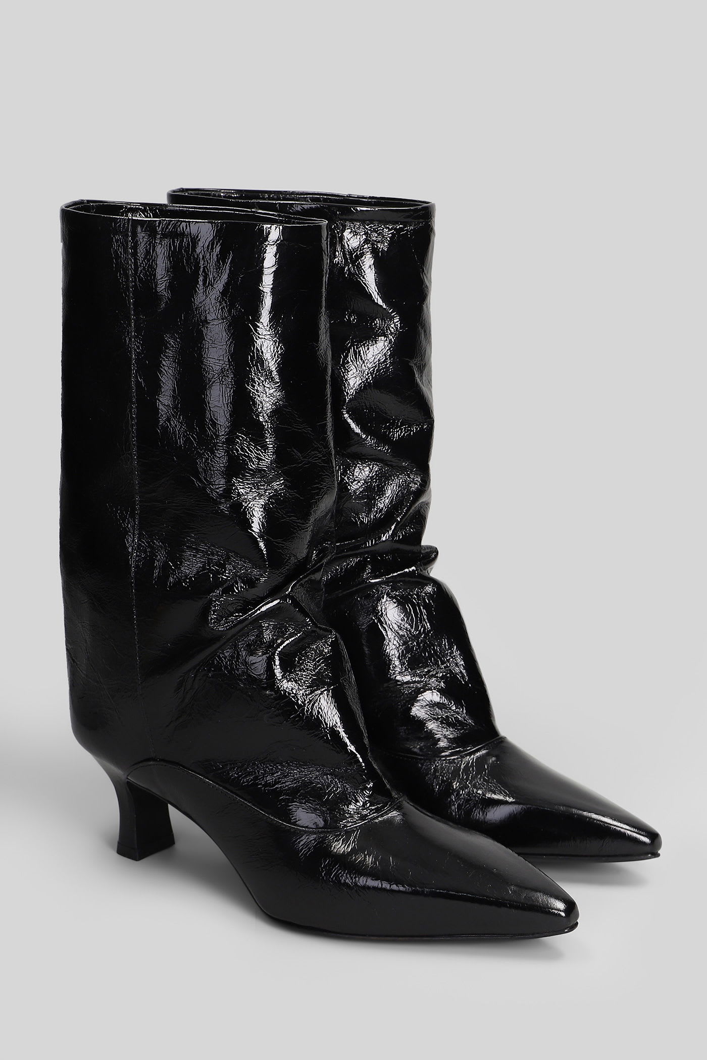 The Seller High Heels Boots In Black Leather In Black