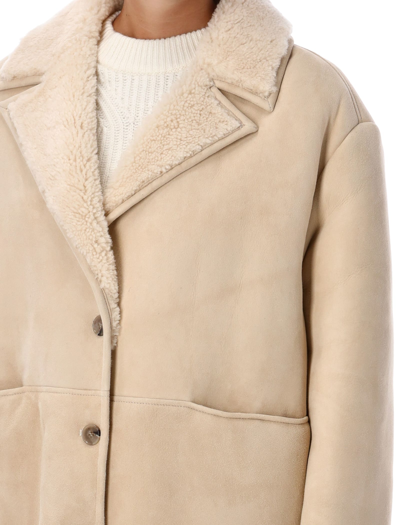 LOULOU STUDIO CIREBO SHEARLING COAT 