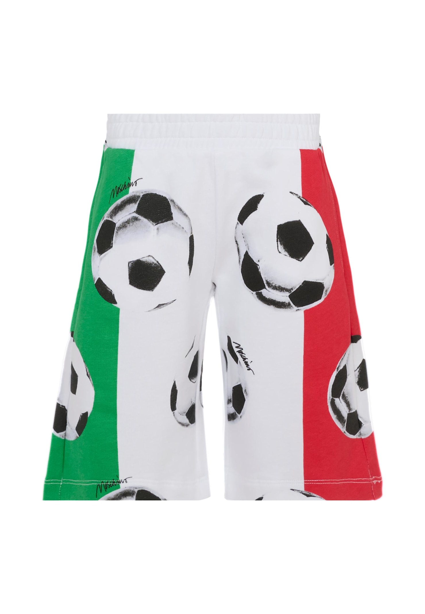 Moschino Multicolor Shorts For Boy With Football Print In Multi