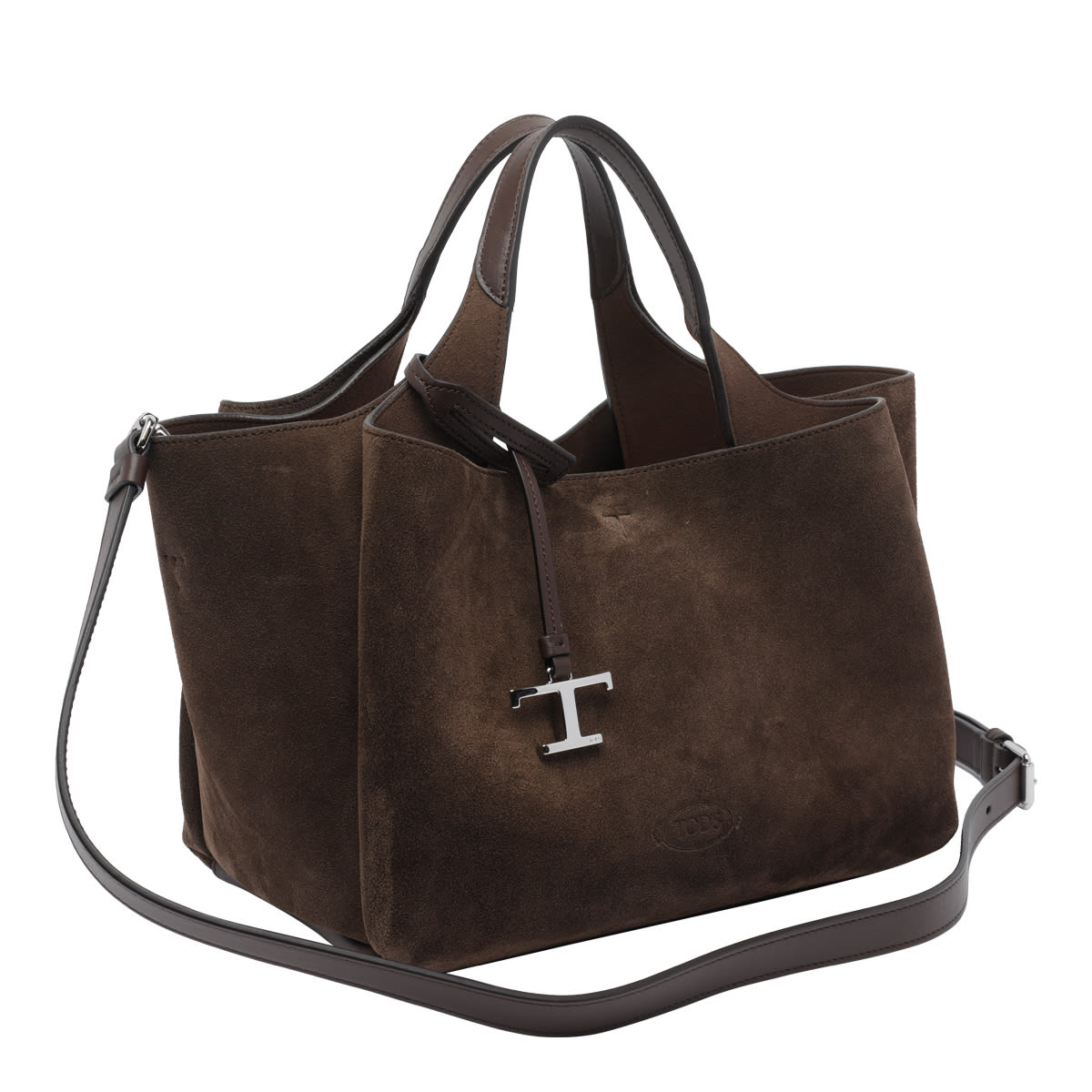 Tod's T Pendant Logo Medium 2 Handles Bags In Brown