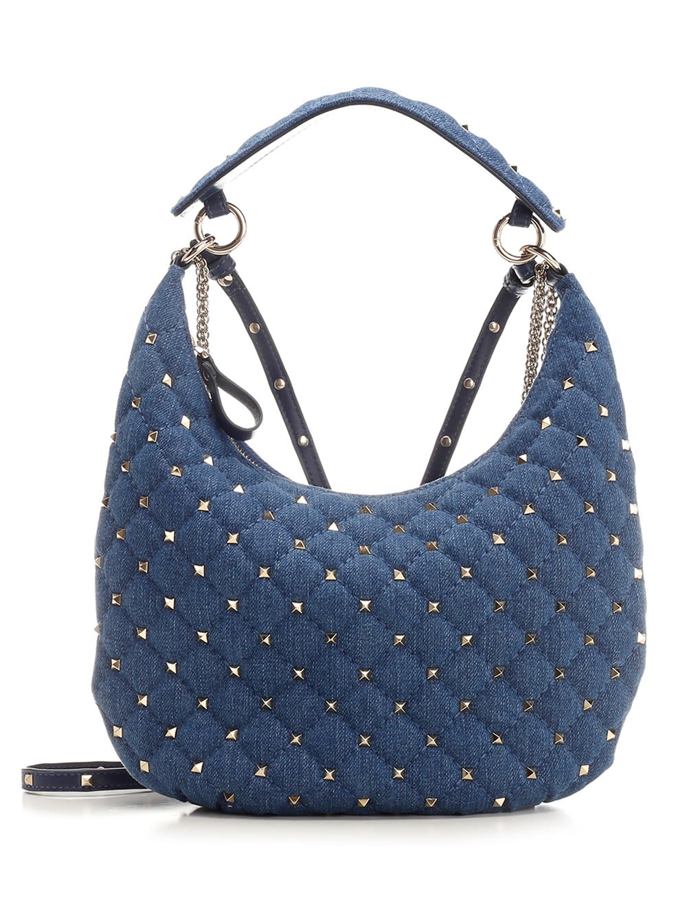 Valentino Garavani Small Rockstud Jewel Denim Shoulder Bag
