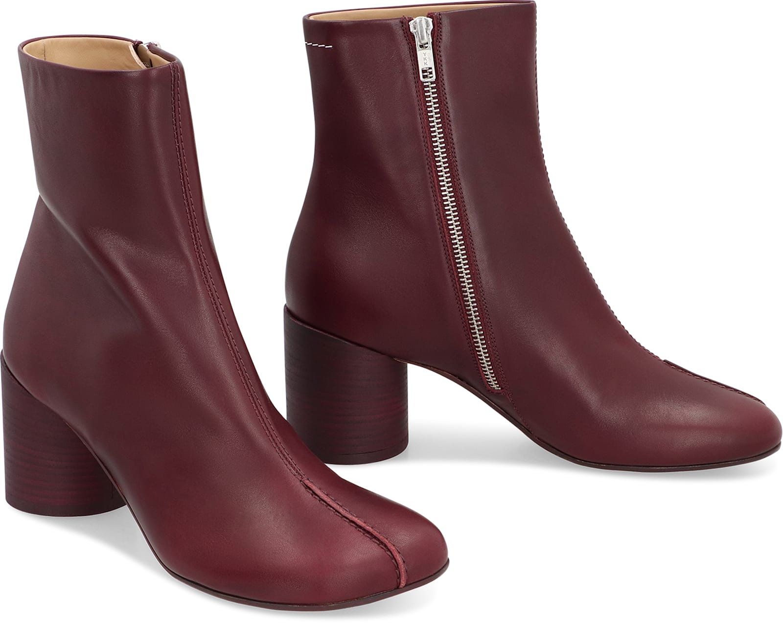 Mm6 Maison Margiela 70mm Anatomic Stitch Ankle Boots In Brown