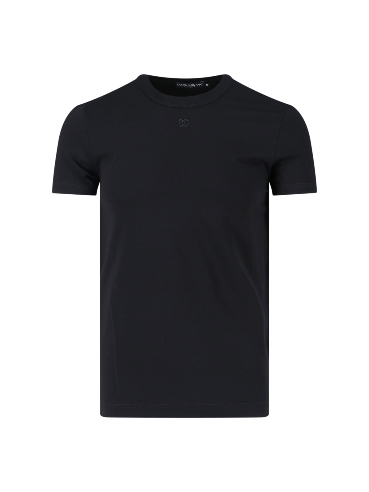 Dolce & Gabbana Embroidered Basic Short-sleeved T-shirt In Black