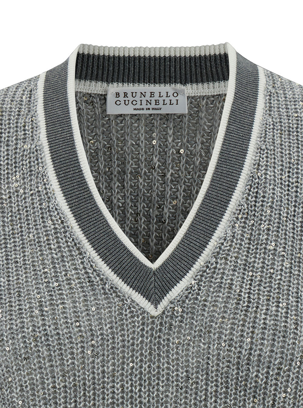 Shop Brunello Cucinelli Knit Gilet V Neck In Grey