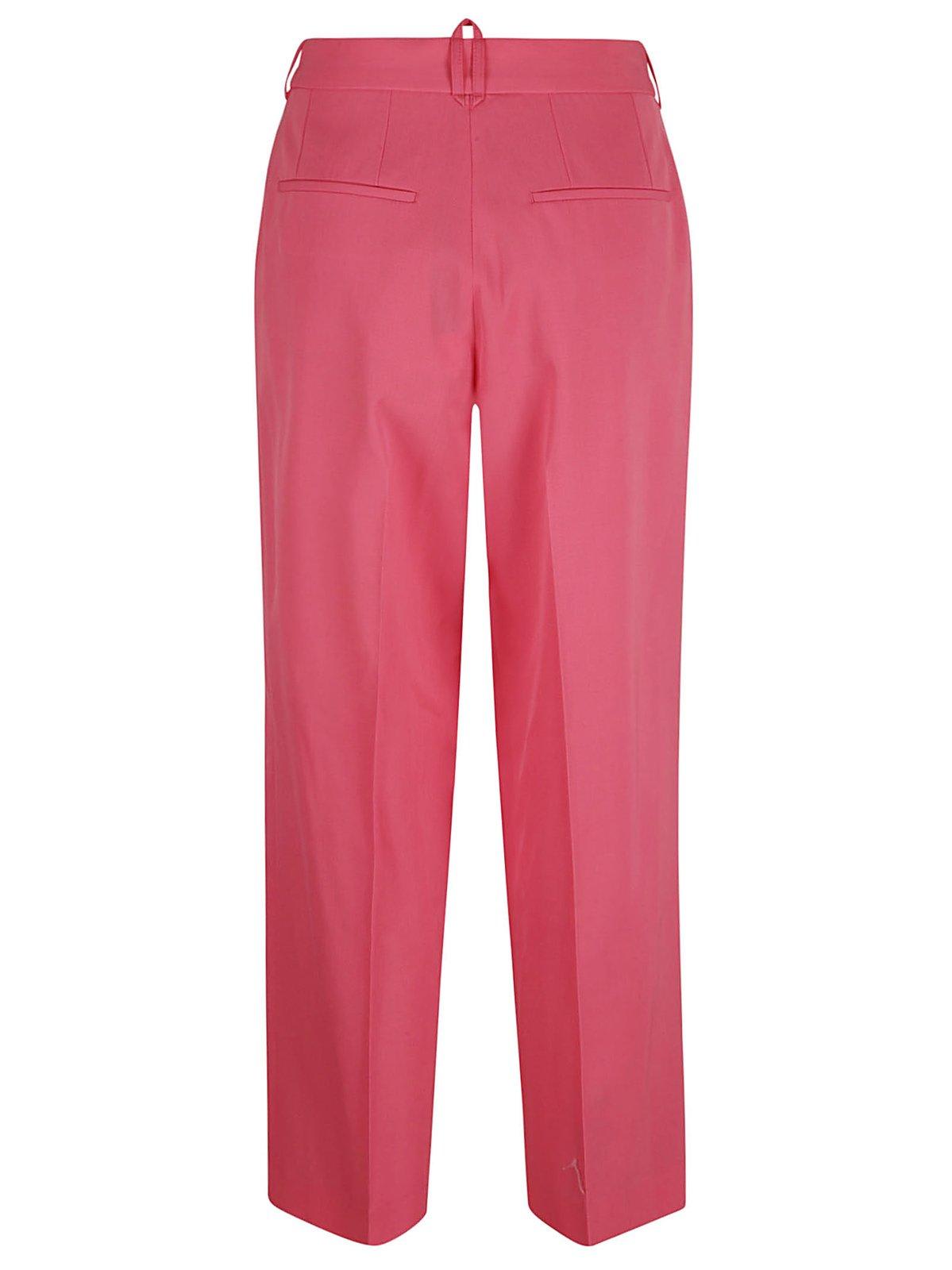 Stella Mccartney Straight Leg Pleated Trousers In Watermelon
