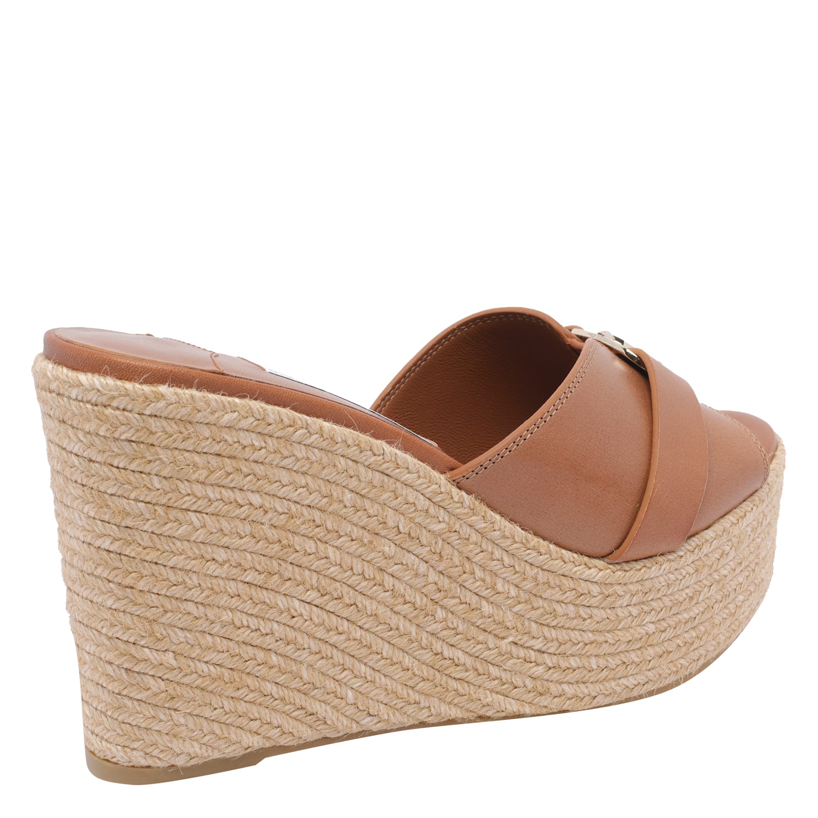 Jimmy Choo Leather Espadrille Sole Wedges With Wedge Heel
