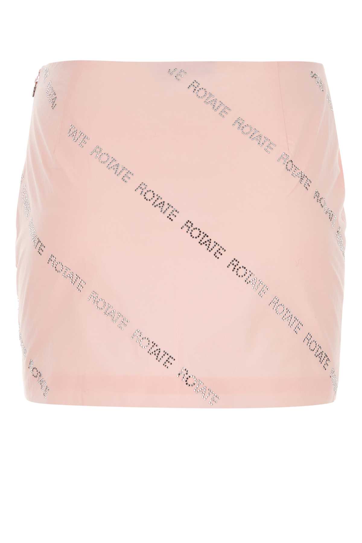 Shop Rotate Birger Christensen Pastel Pink Poplin Mini Skirt In Balletslipper