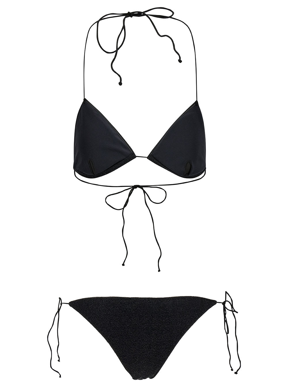 Shop Oseree Lumière Black Bikini With Adjustable Straps In Polyamide Blend Woman