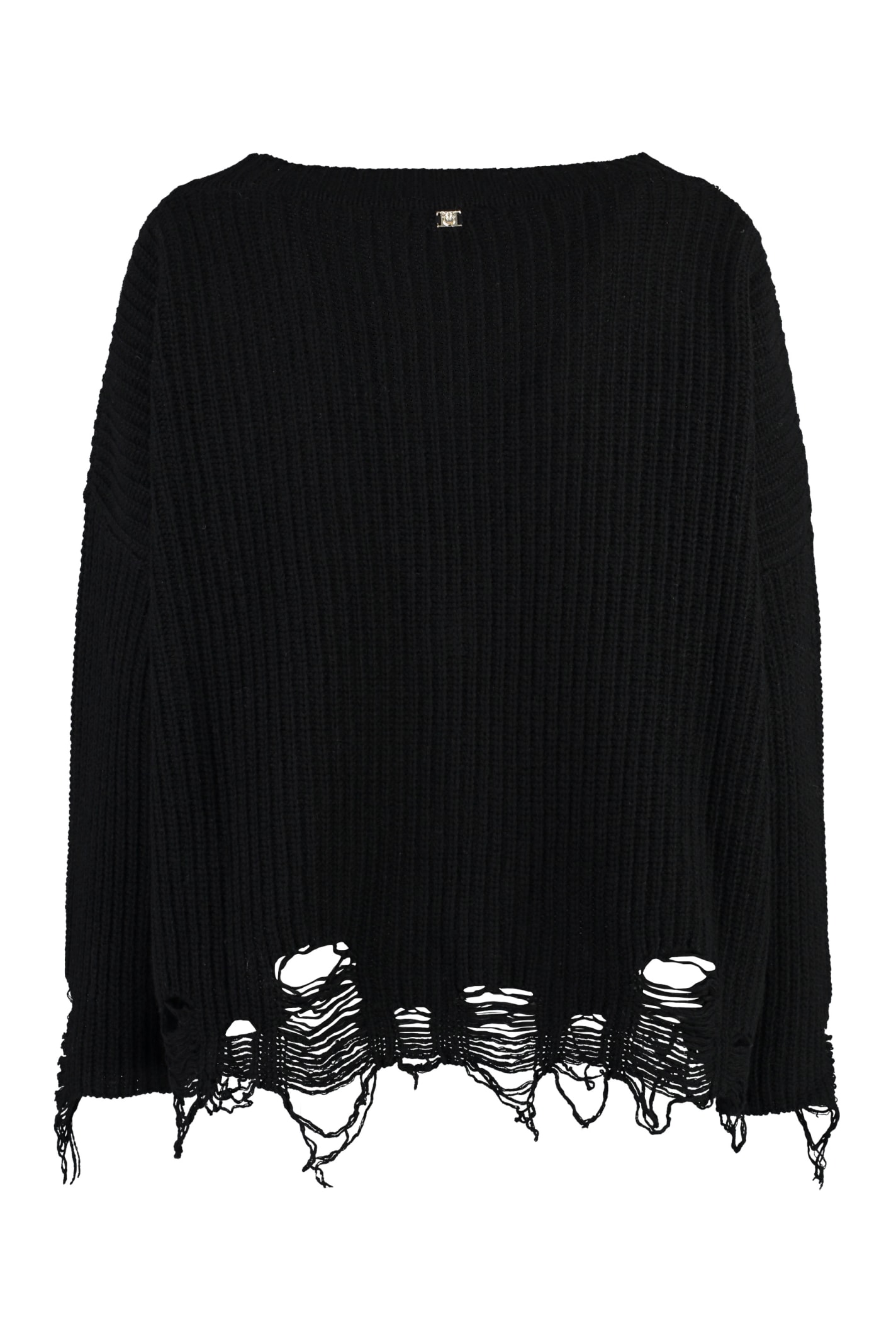 Shop Pinko Ostrica Wool Pullover In Black