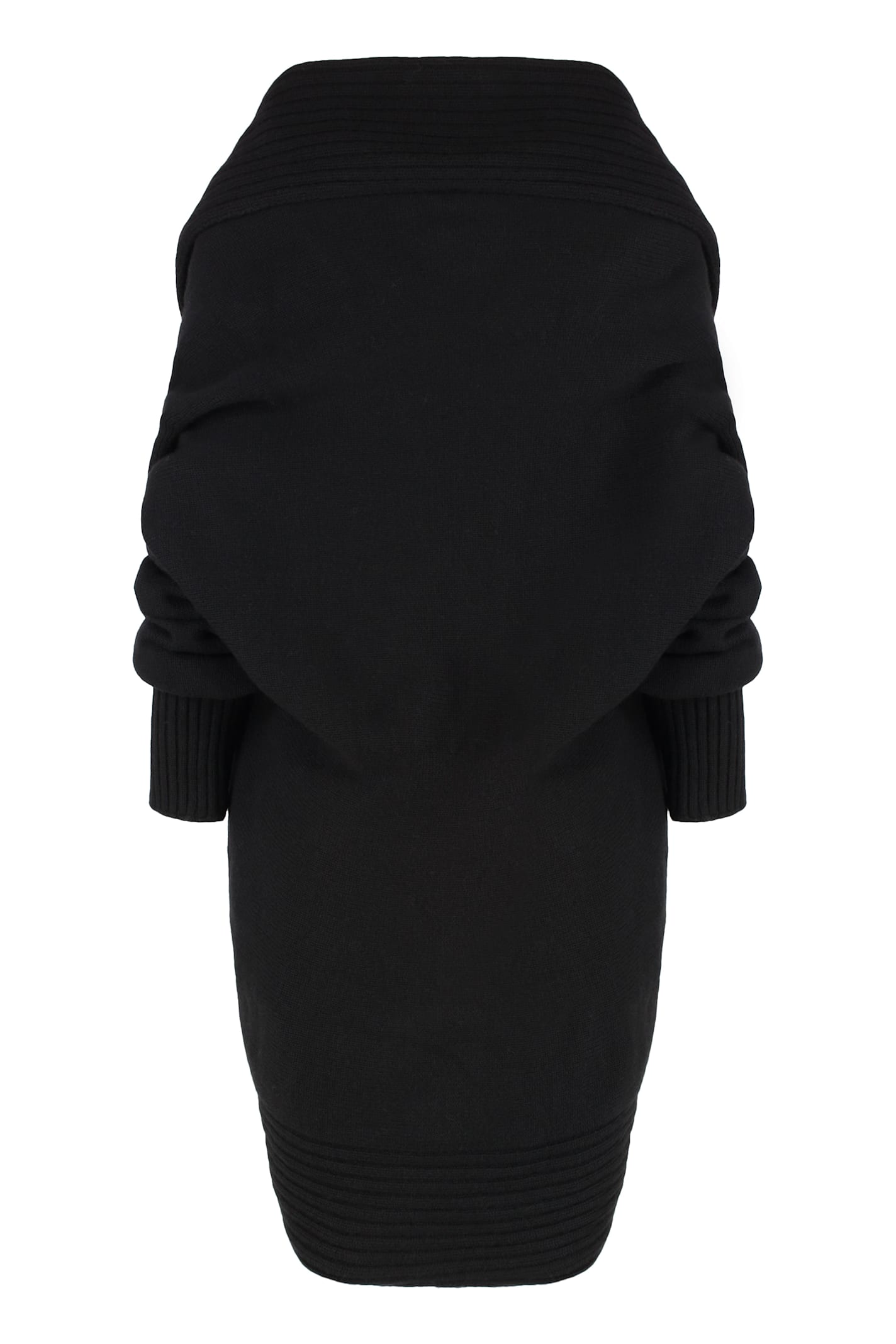 Alberta Ferretti Wool And Cashmere Blend Cardigan In Black