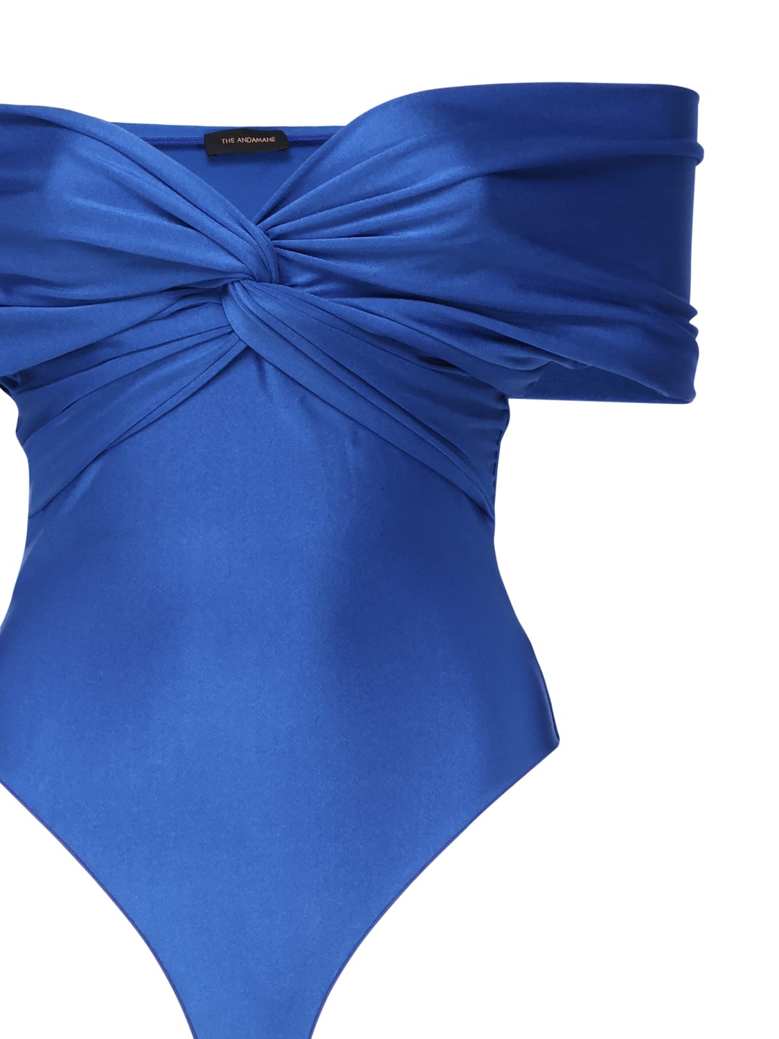 The Andamane Bodysuit With Crossover Neckline In Red