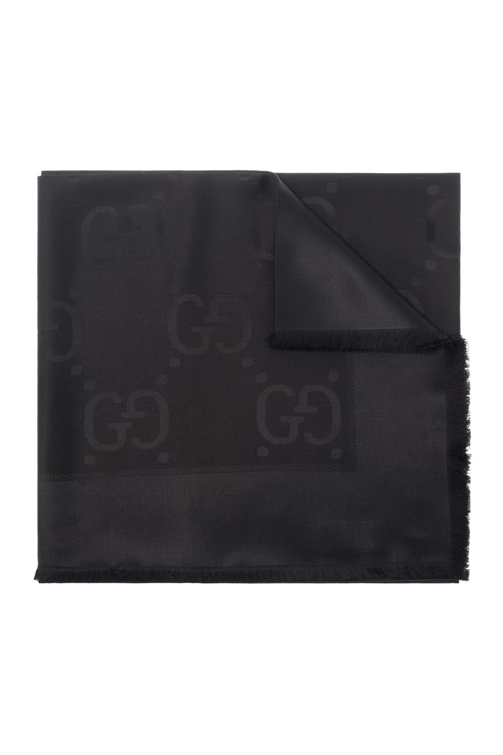 Shop Gucci Shawl With Logo In Black