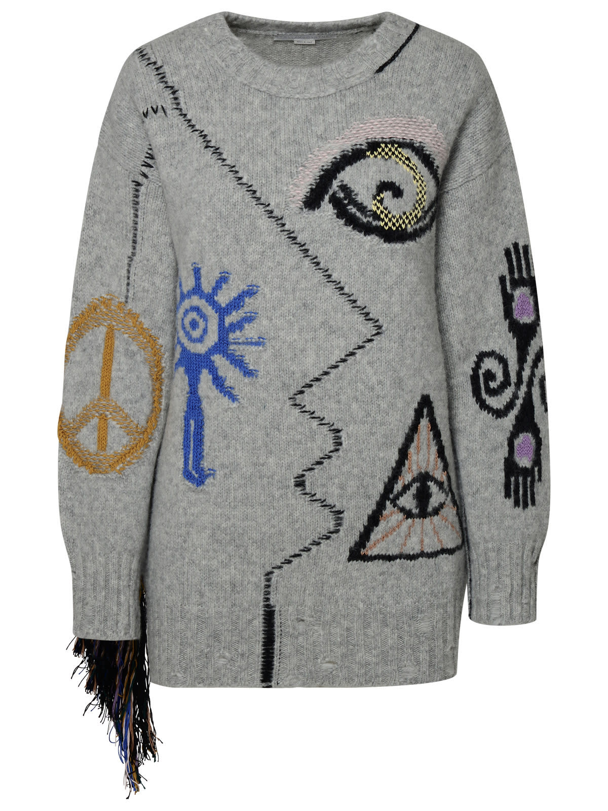 Stella McCartney Folk graphic-embroidered Jumper - Grey