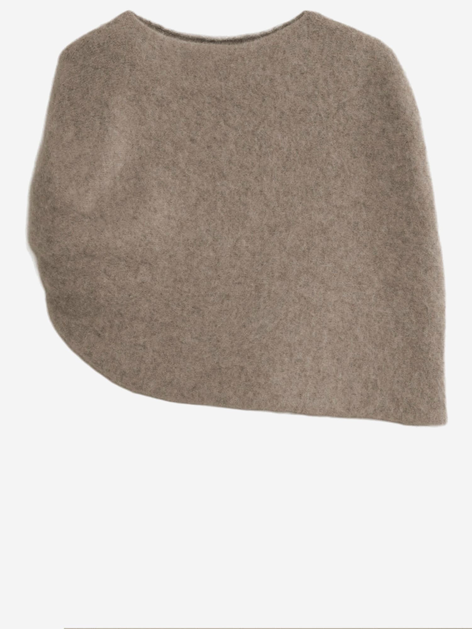 Lauren Manoogian Alpaca Blend Shawl With Knotted Shoulder In Gray