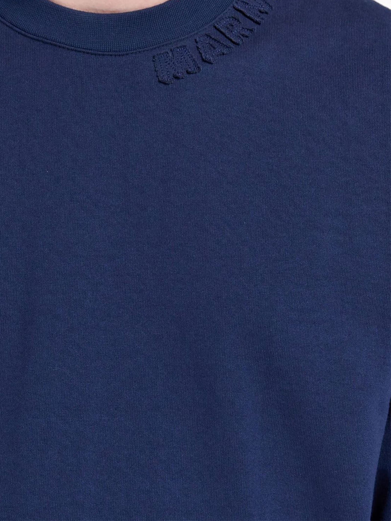 Shop Marni Navy Blue Cotton T-shirt In Blue Navy