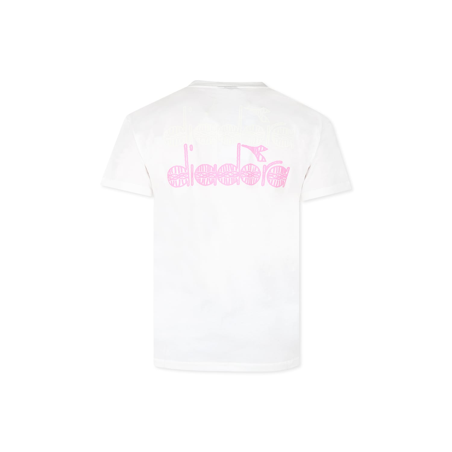 Shop Diadora Ivory T-shirt For Girl With Smiley