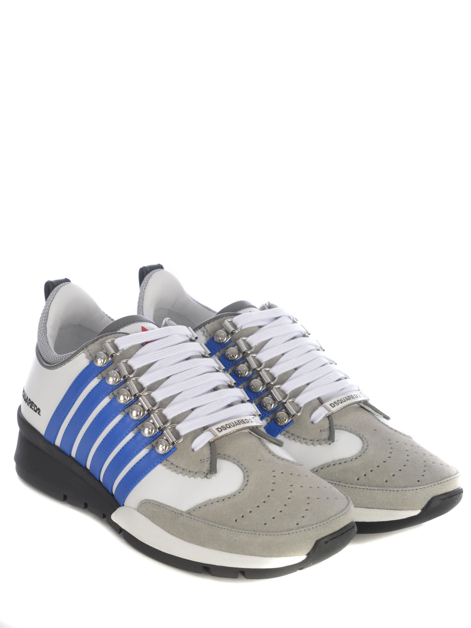 Shop Dsquared2 Sneakers Dsquarerd2 Legendary In Leather In Bianco/azzurro