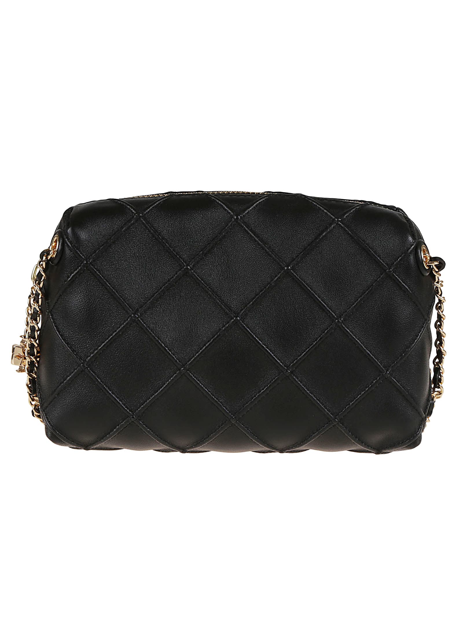 Tory Burch Quilted Black Shoulder Bag In Soft Lamb Leather In Black