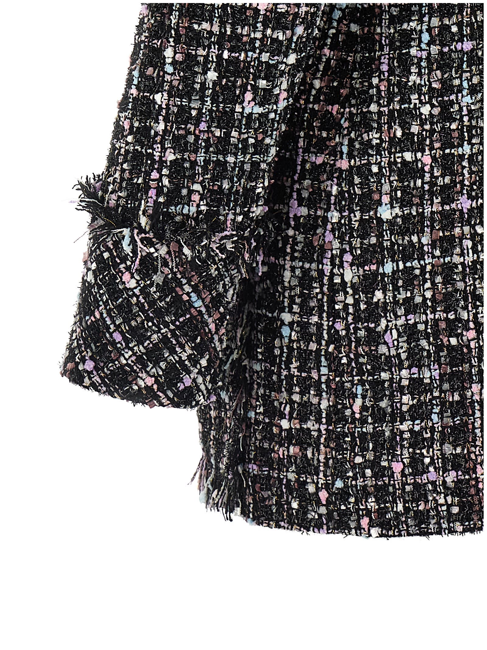 Shop Balmain Single-breasted Tweed Blazer In Nero/multicolor