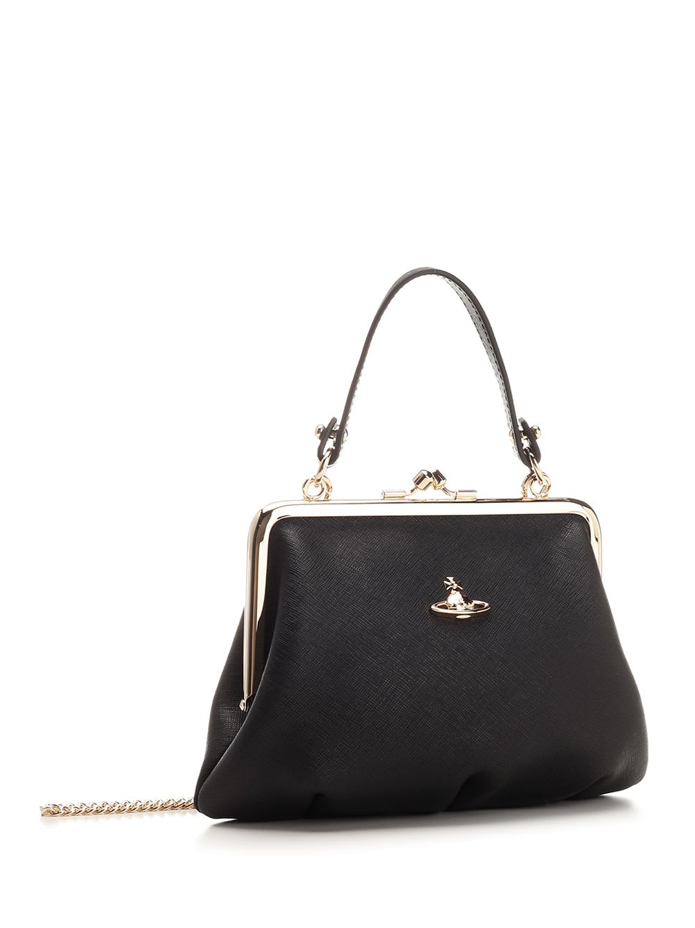 Vivienne Westwood Black Granny Frame Clutch In Black