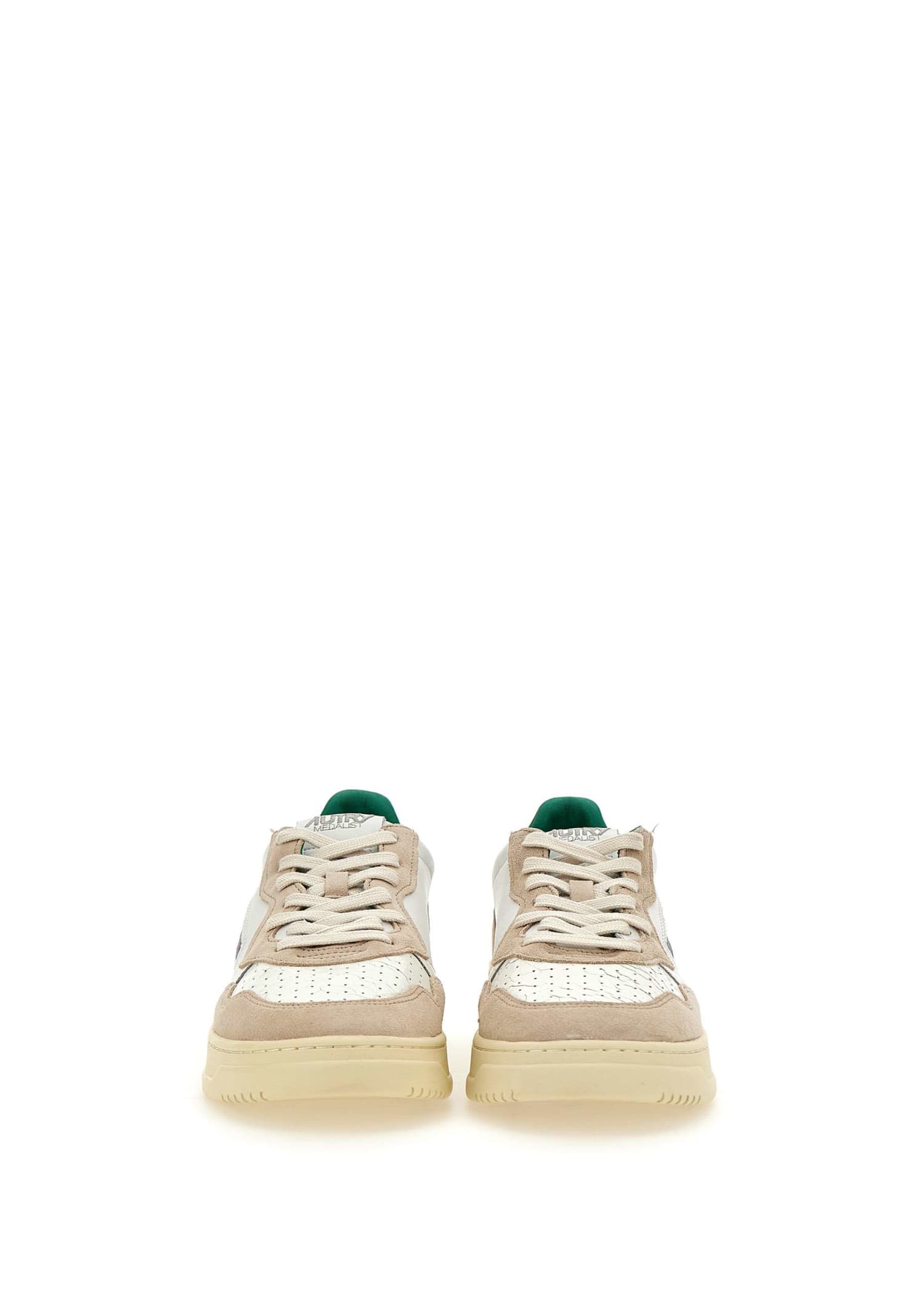 Shop Autry Aulmvy03 Leather Sneakers In White