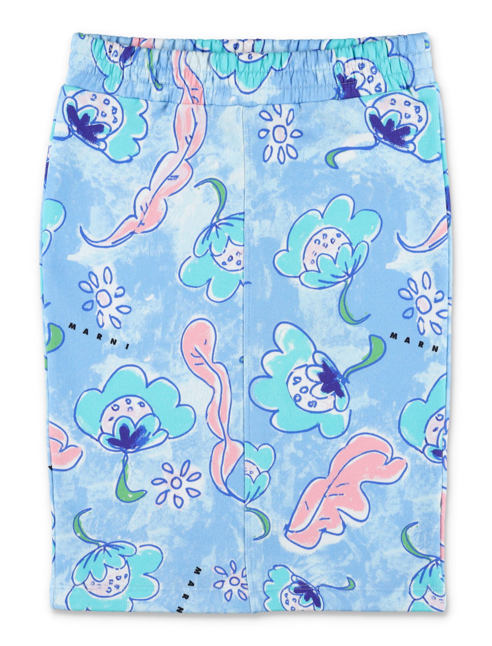 Shop Marni Marina Print Skirt In L.blue