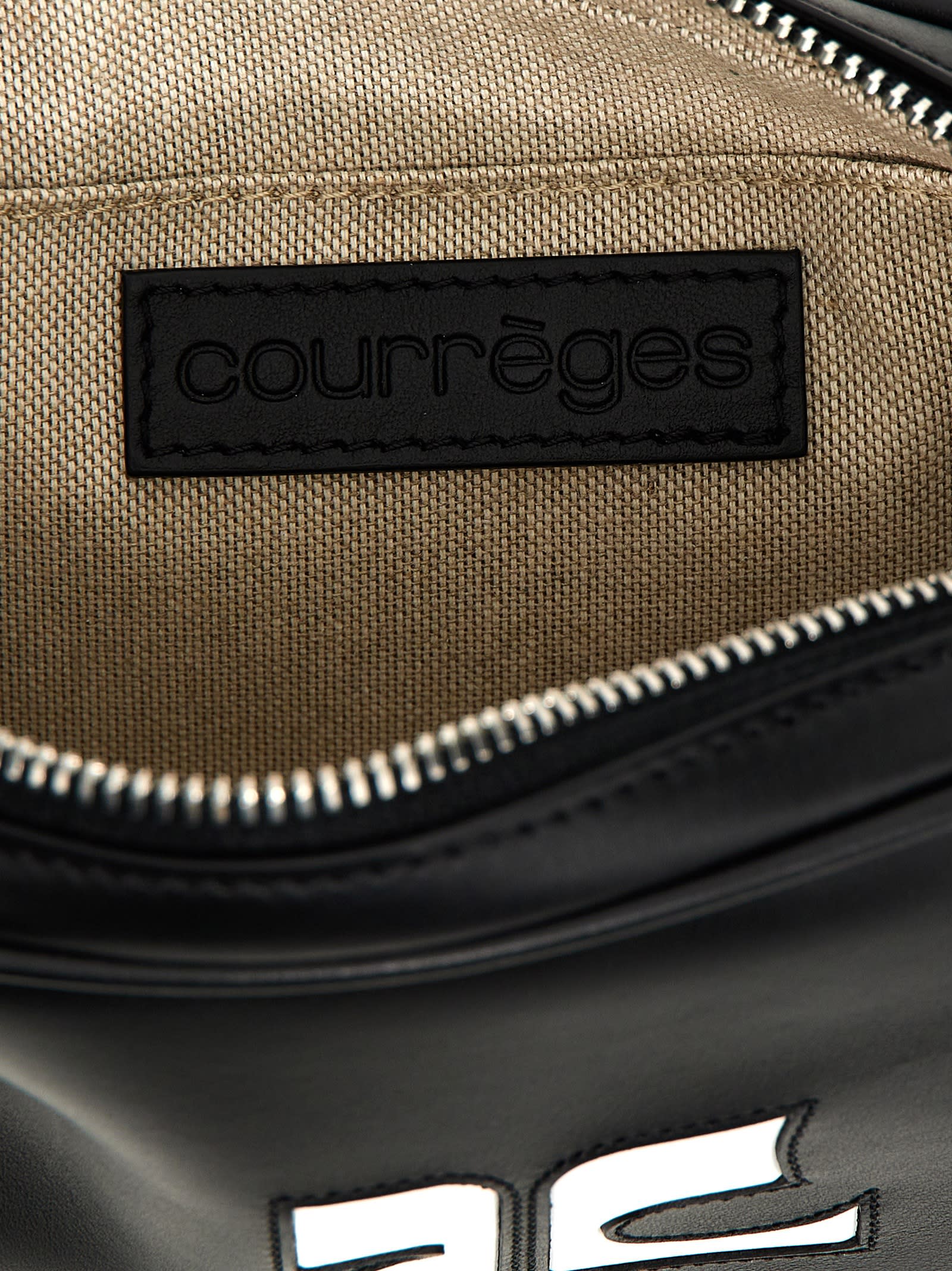 Shop Courrèges Slim Leather Camera Bag Shoulder Bag In Black