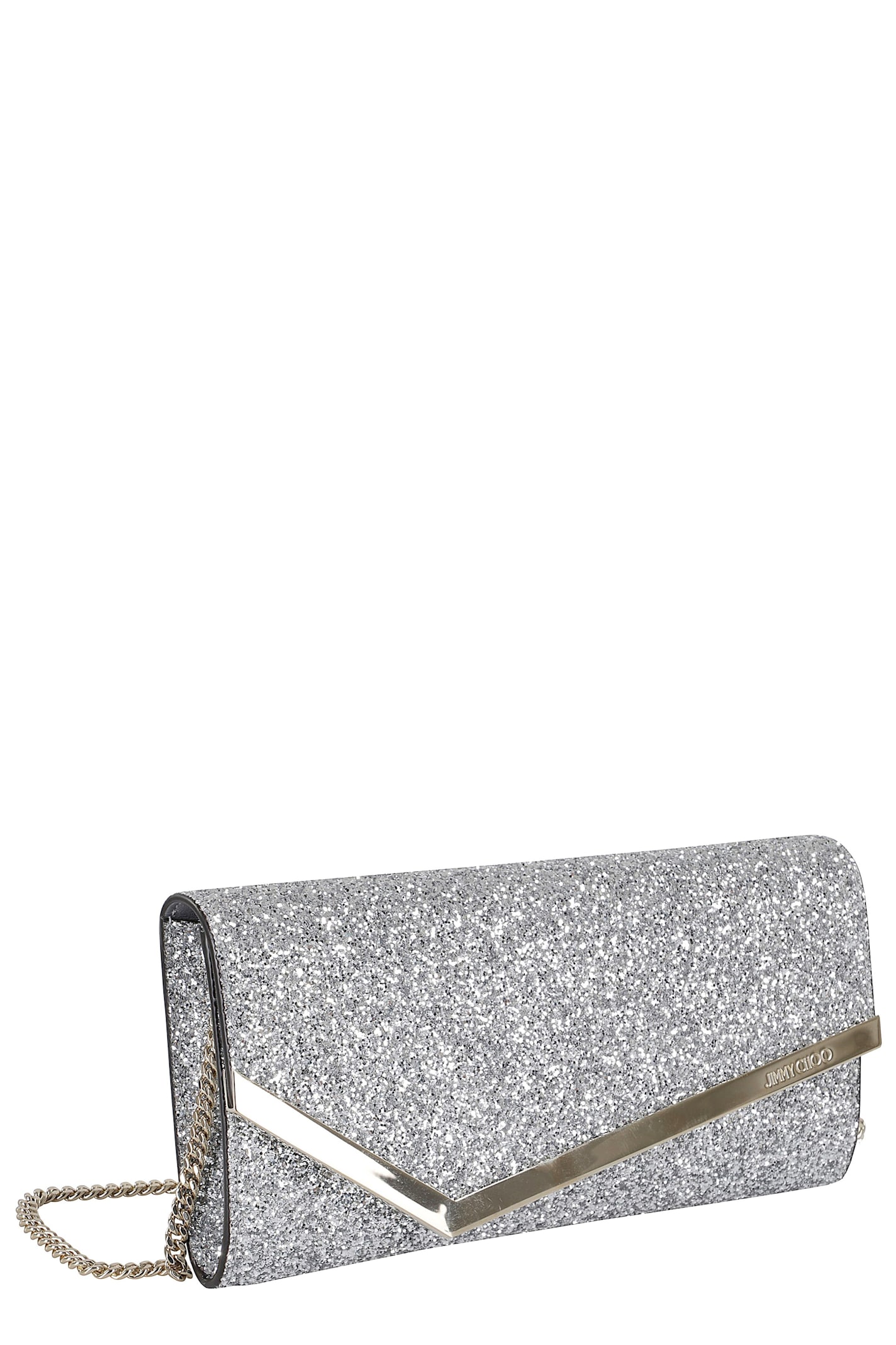 Jimmy Choo Emmie Glitter Embellished Clutch In Multi