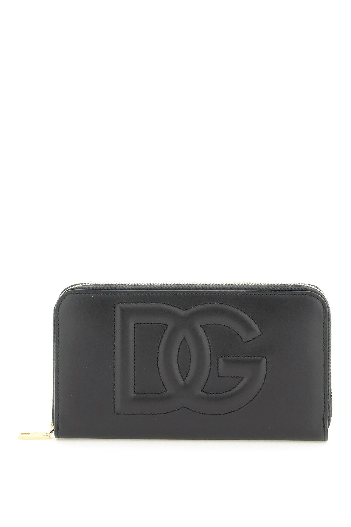 Dolce & Gabbana Zip Around Leather Wallet In Nero