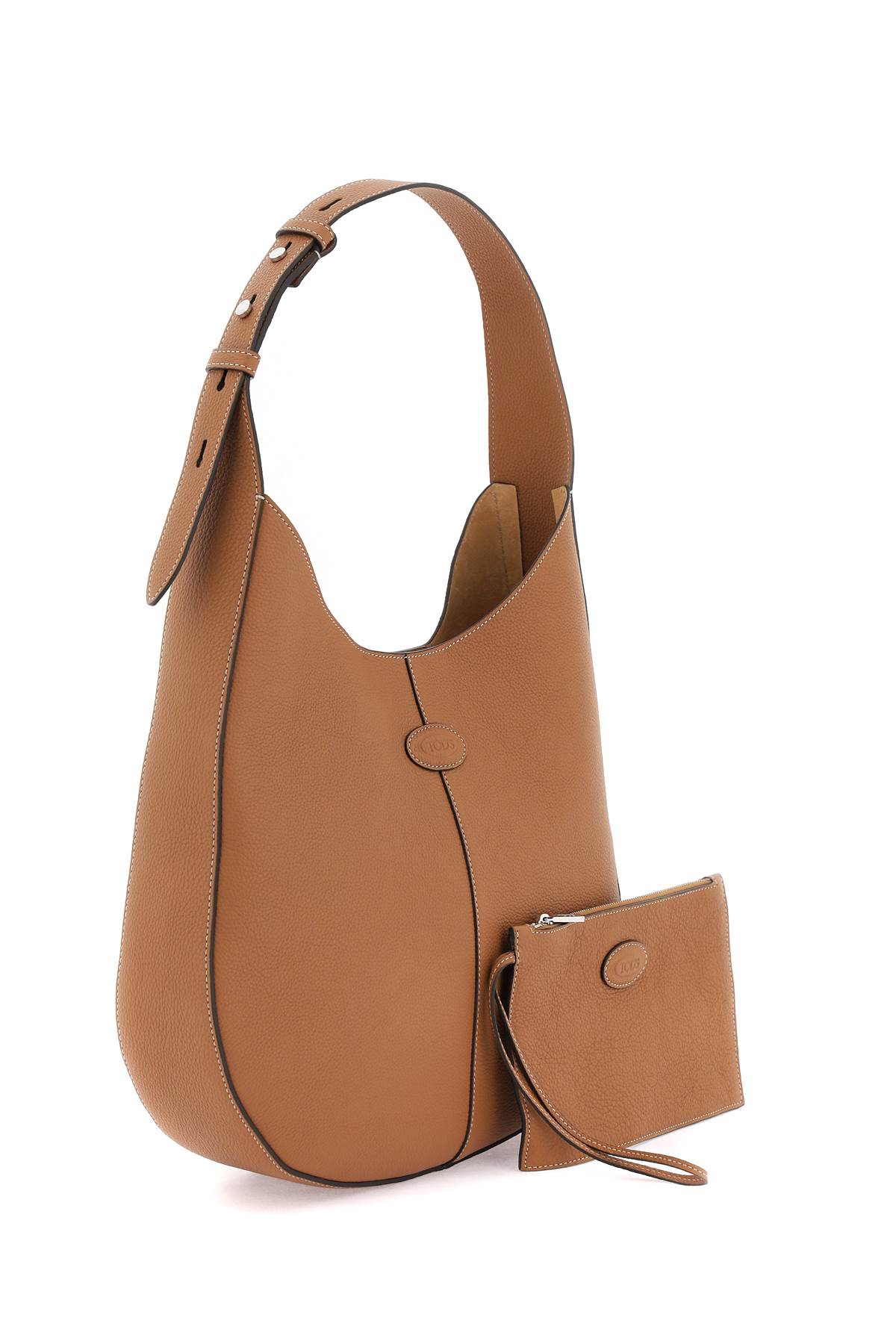 Shop Tod's Hobo Shoulder Bag In Kenia Scuro (brown)