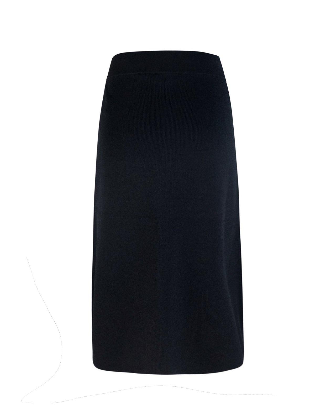 Elisabetta Franchi Gonna Midi In Viscosa Con Zip In Black