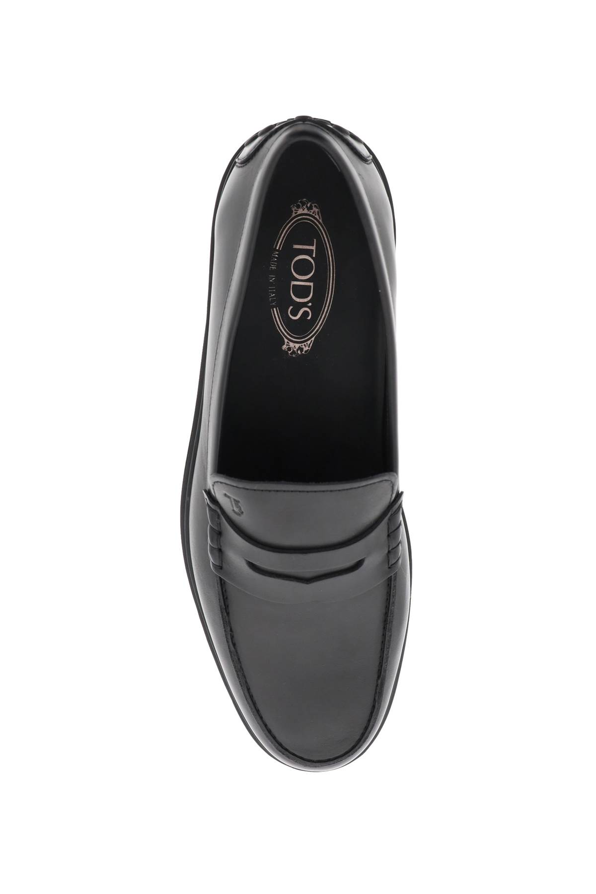 Shop Tod's Leather Loafers In Black