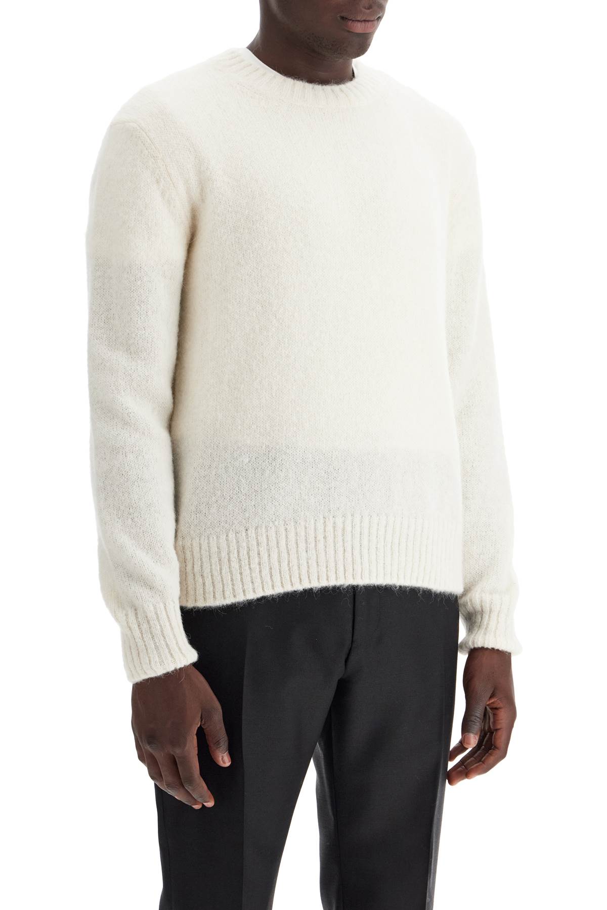 Shop Tom Ford Alpaca Crewneck Pul In White (black)