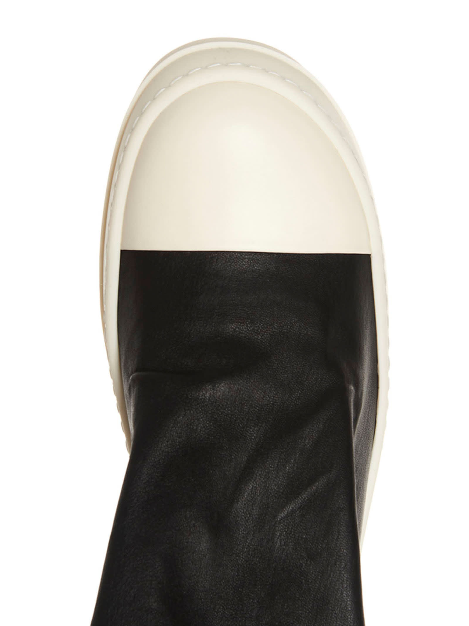 Rick Owens Black Knee-high Sneakers With Platform In Leather Woman In Black
