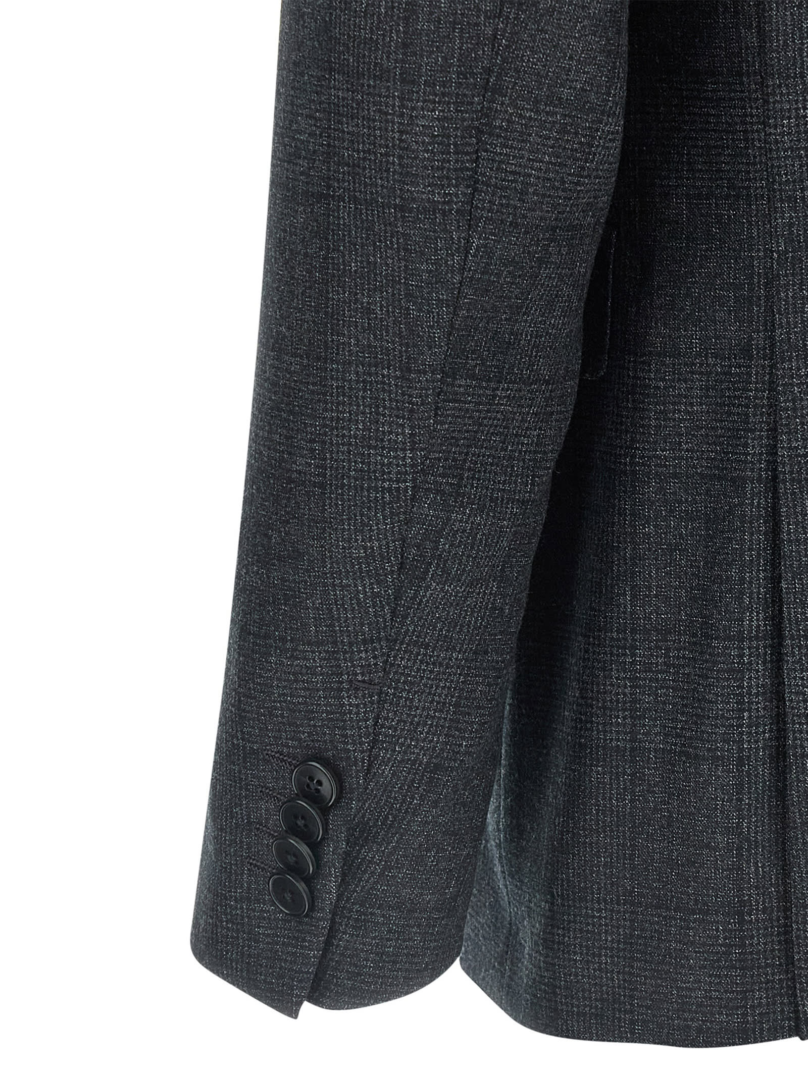Zegna Single-breasted Blazer And Trousers Two-piece Set In Gray