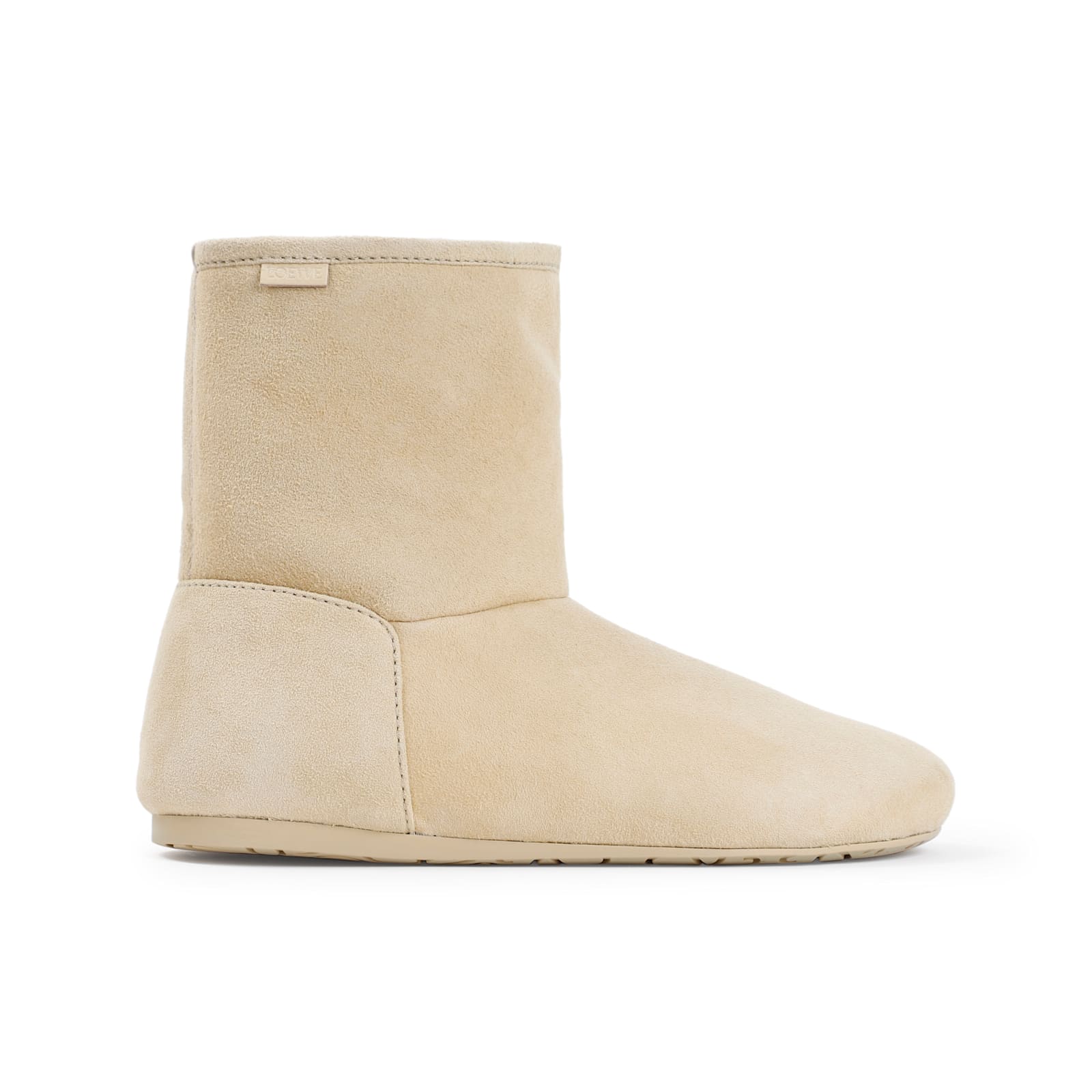 Shop Loewe Lago Suede Boots In Medium Concealer