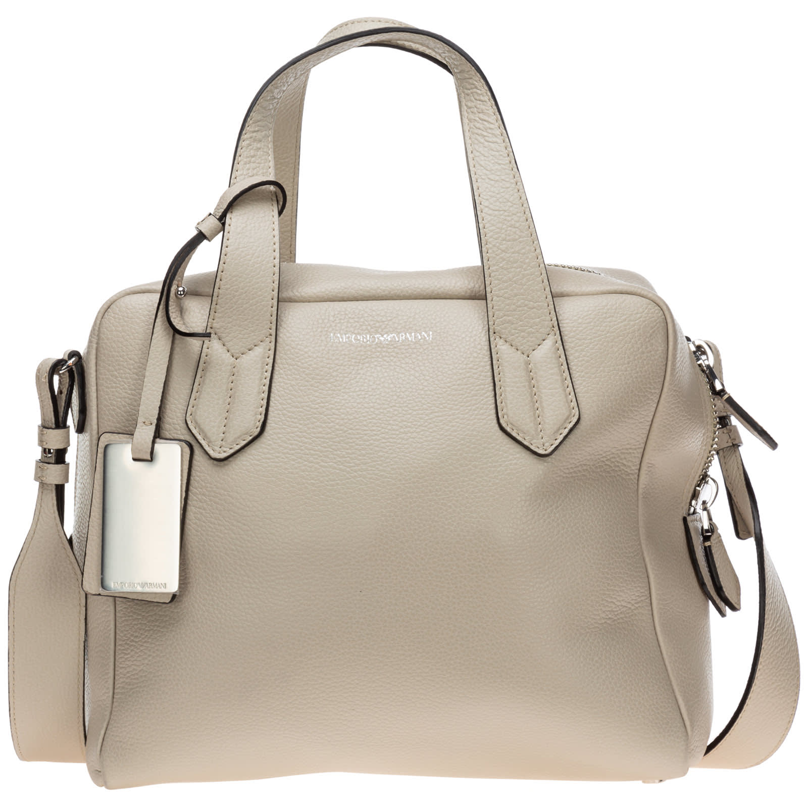 Emporio Armani Women's Leather Handbag Shopping Bag Purse In Beige ...