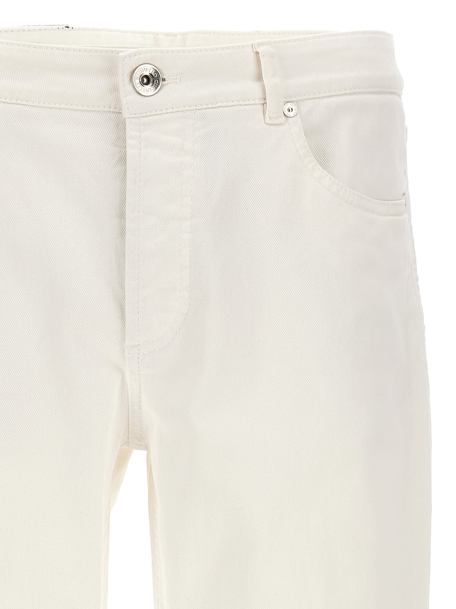 Shop Brunello Cucinelli Traditional Fit Jeans In White