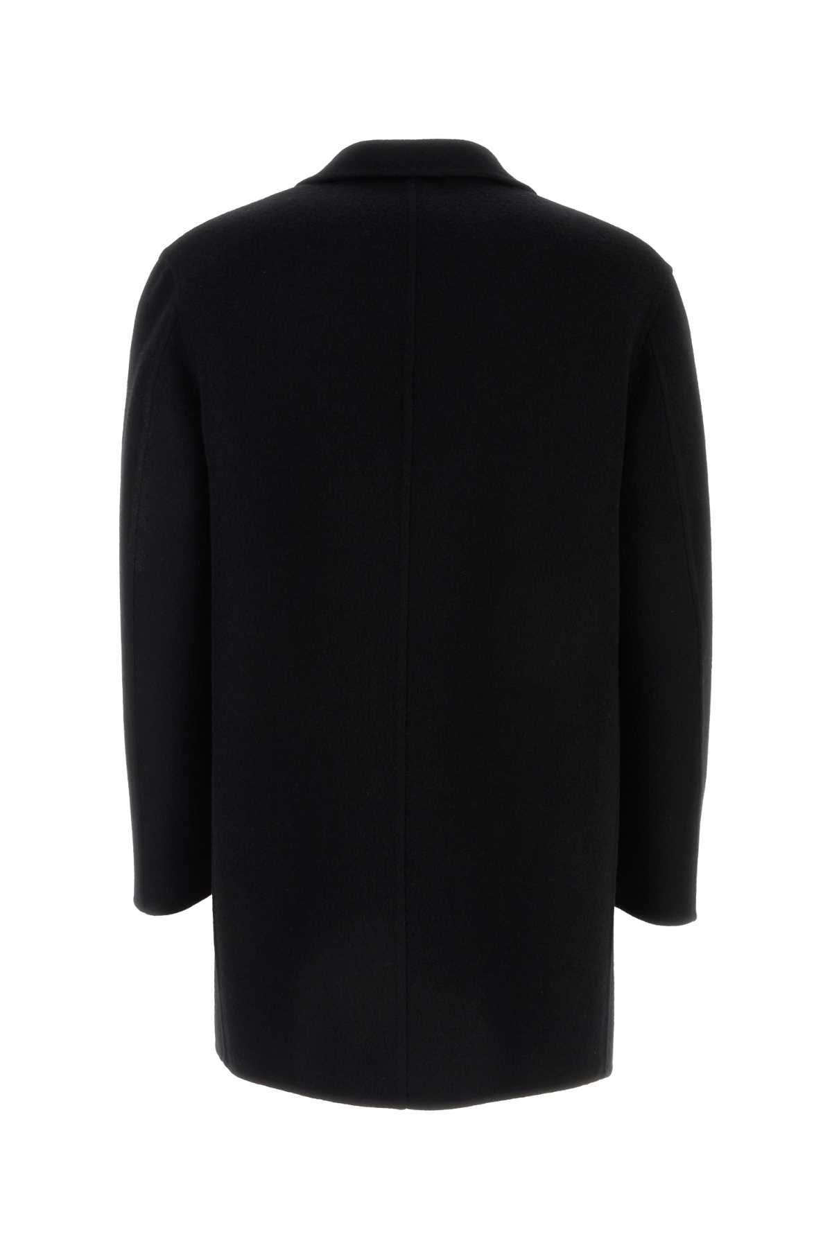 Shop Jil Sander Black Wool Blend Coat In 001