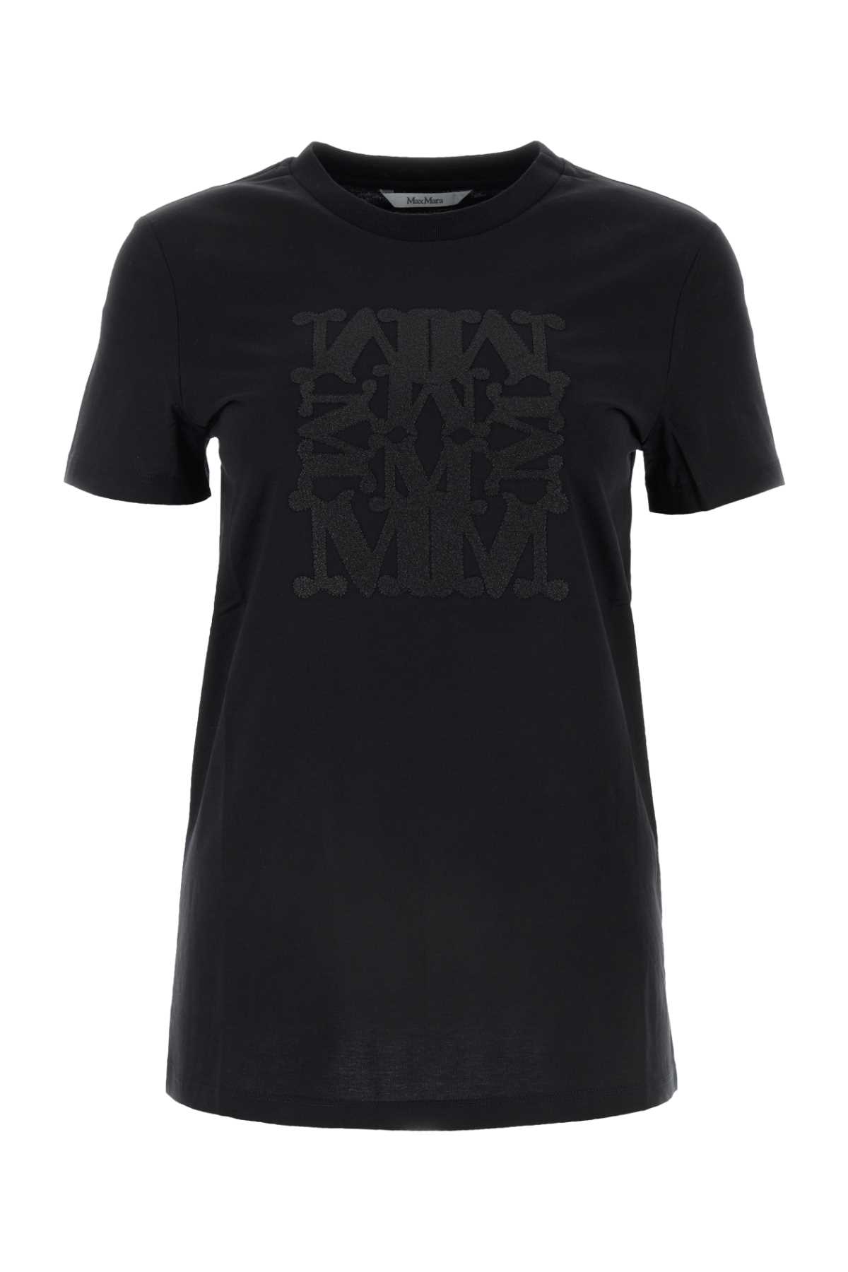 Shop Max Mara Black Cotton Taverna T-shirt In Nero